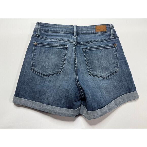 Judy Blue Women's Cuffed Button Fly Blue Stretch Denim Jeans - Size 27x3.5 - Picture 2 of 5